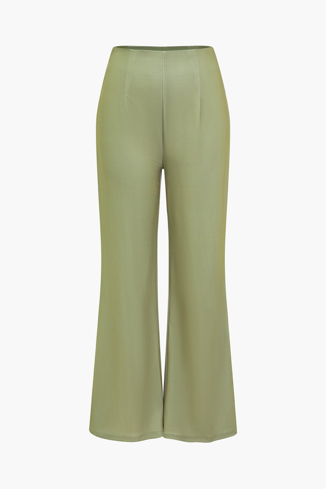 Solid Metallic Button Long Sleeve Top And Trouser Set