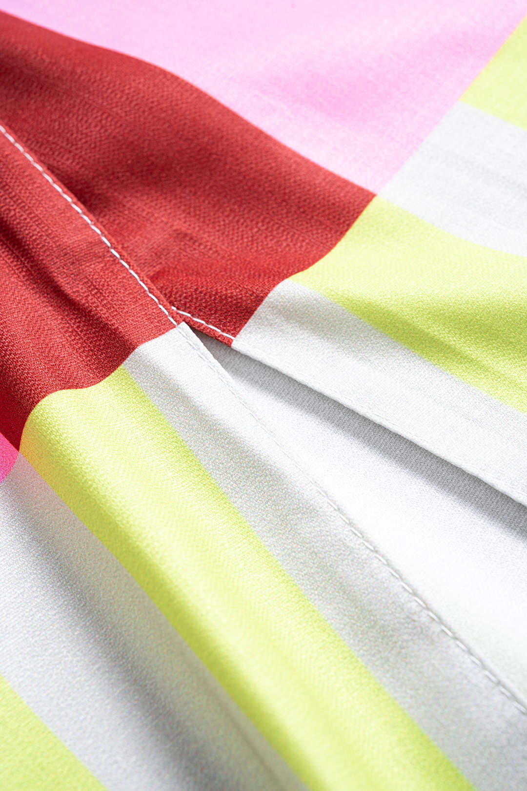 Color Block Stripes Print Zipper Slip Sleeveless Maxi Dress