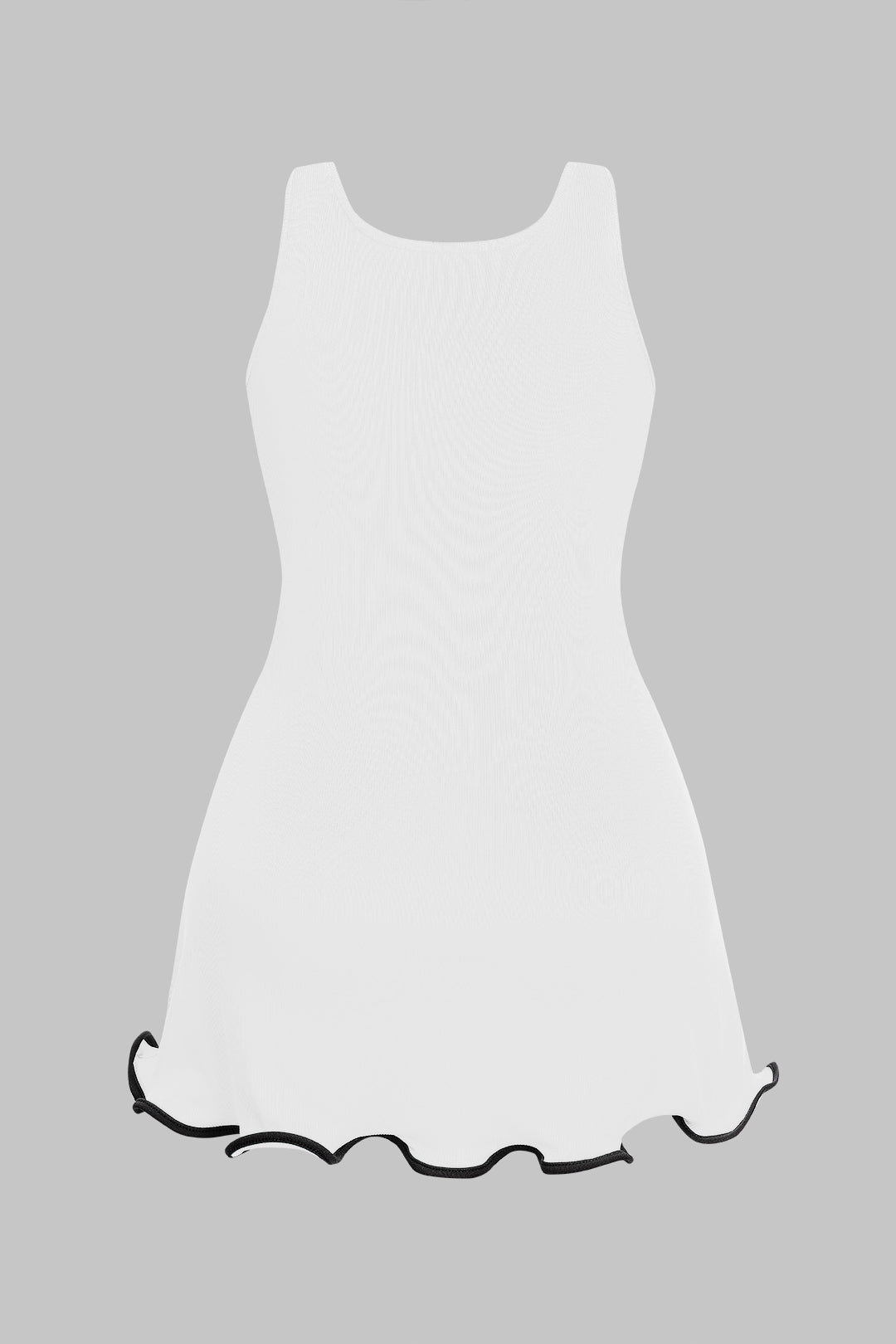 Plus Size Ruffle Hem Sleeveless Mini Dress