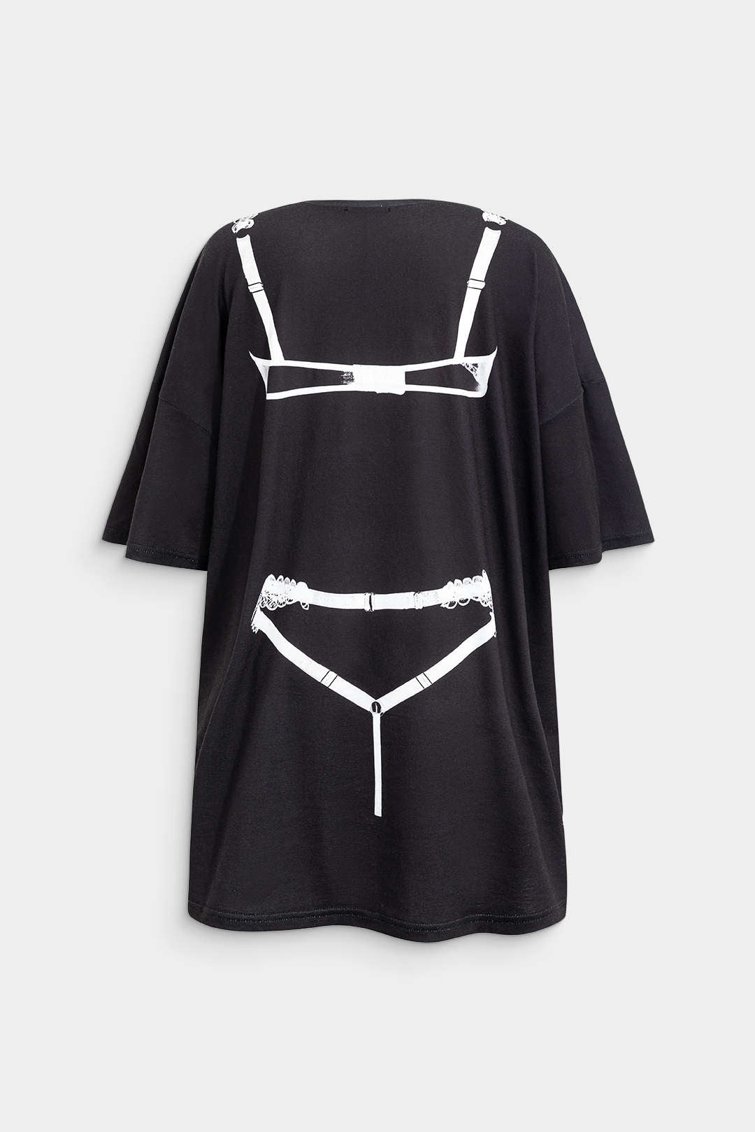 Bikini Print Round Neck Mini T-shirt Dress