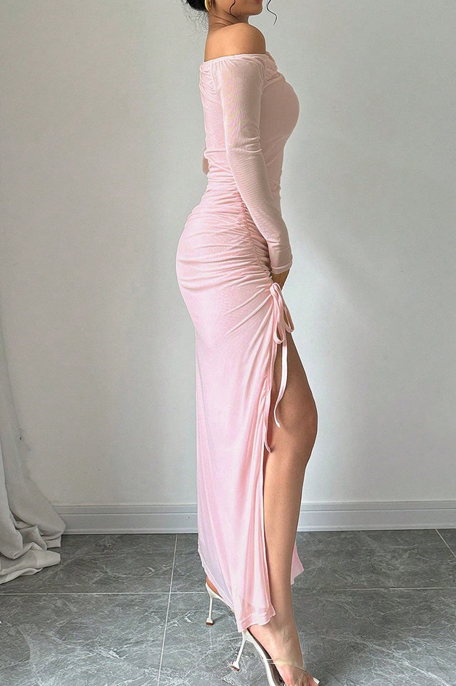 Asymmetrical Neck Bodycon Dress