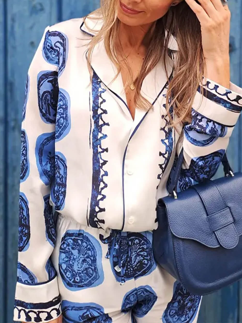 Bohemian Retro Circle Print Shirt