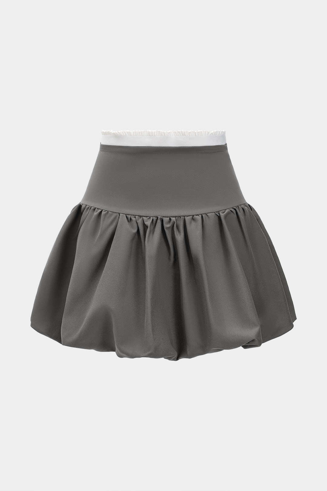High Waist Ruched Bow Embroidery Skirt