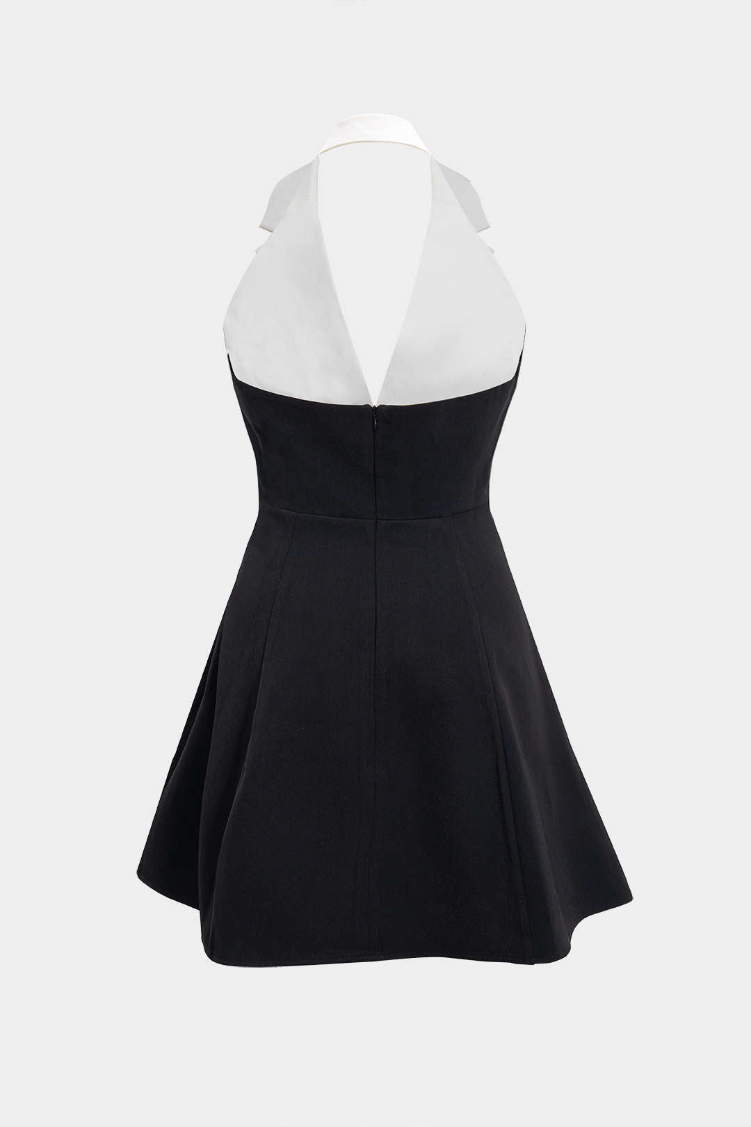 Contrast V-Neck Backless Sleeveless Mini Dress