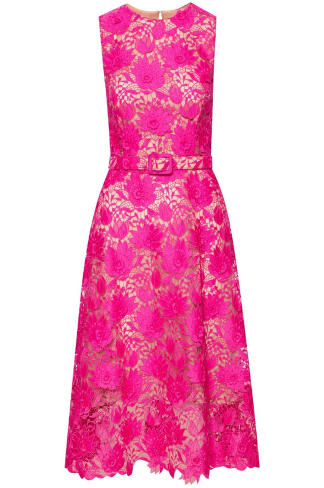 Ariza Rose Embroidery Midi Dress