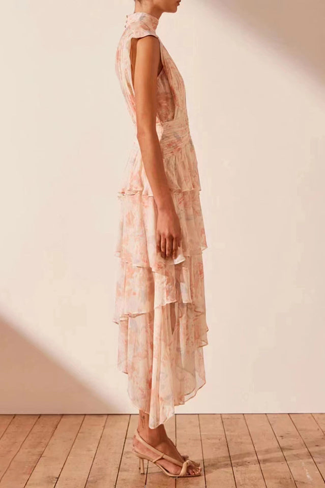 Faye Sleeveless Ruched Midi Dress