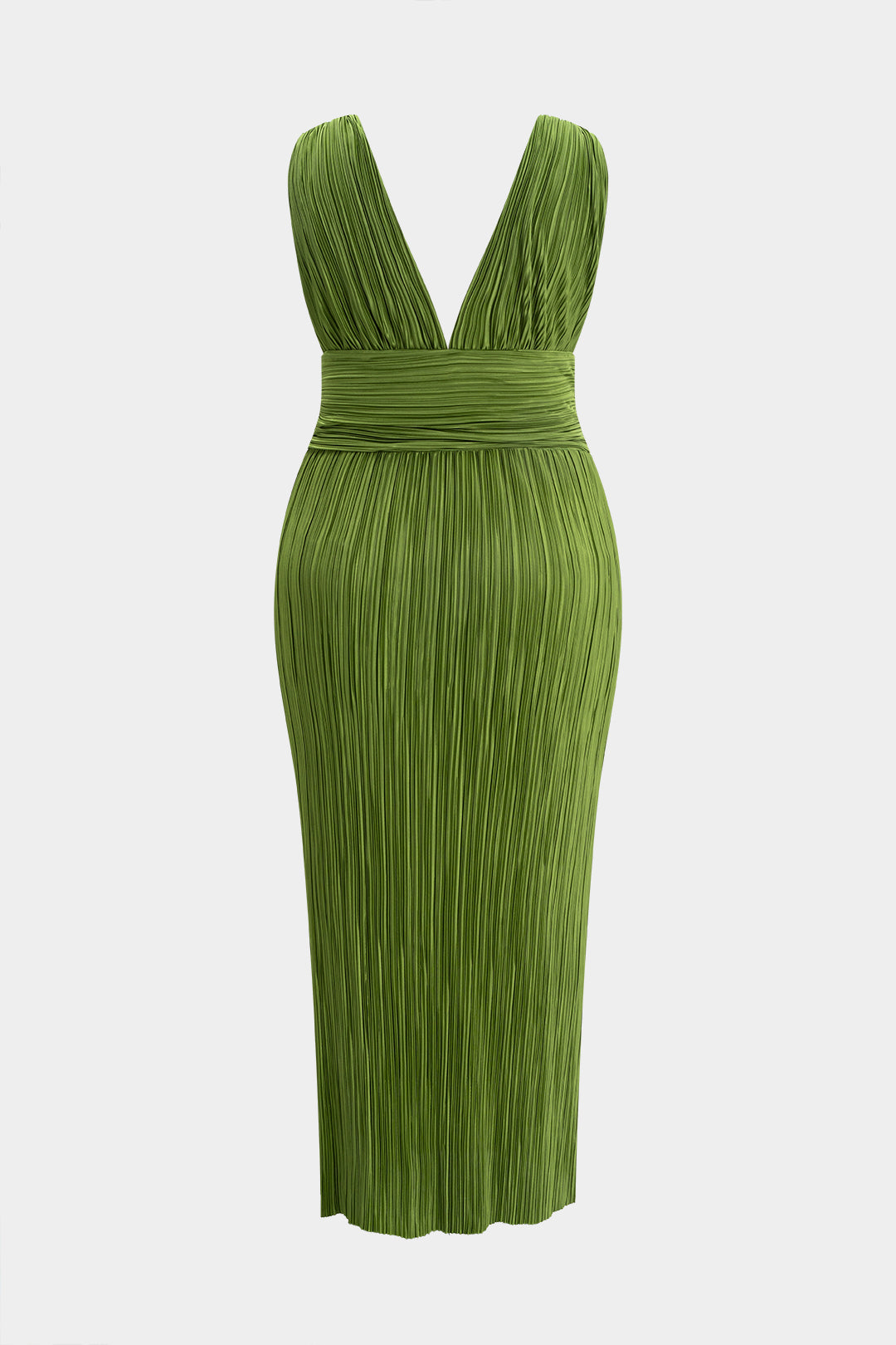 Plus Size Metallic Pleated Sleeveless Maxi Dress