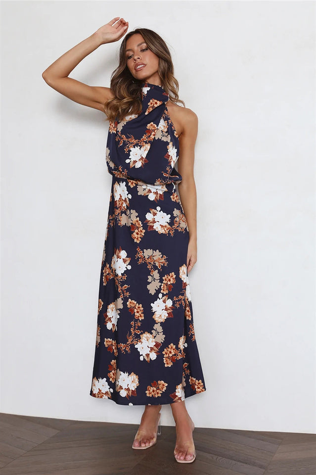 Anabelle Halter Neck Midi Dress