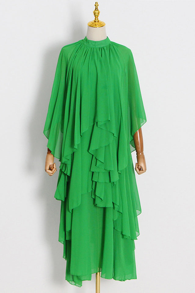 Layered Silk-Georgette Gown