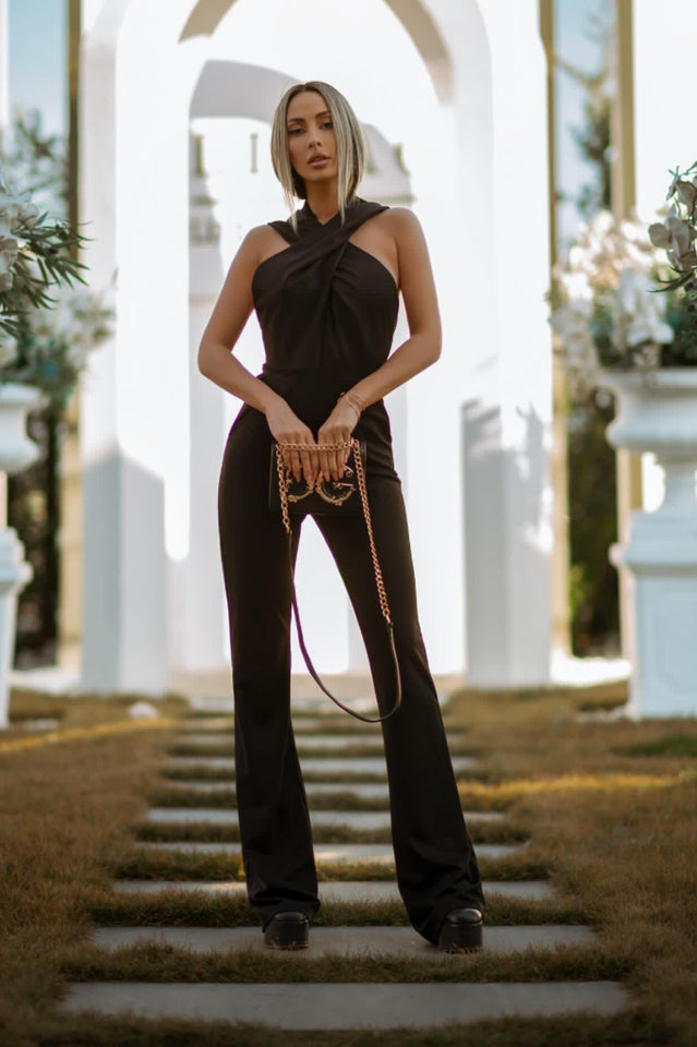 Backless Hooded Jumpsuit With Slip Pockets