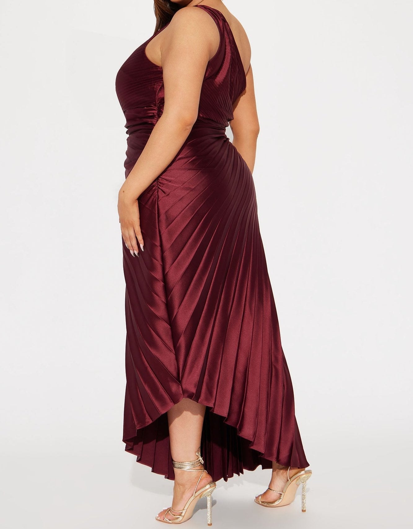 Demi - Wine Satin Maxi Dress