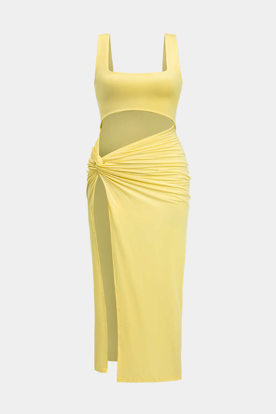 Plus Size Slit Twist Knot Midi Dress