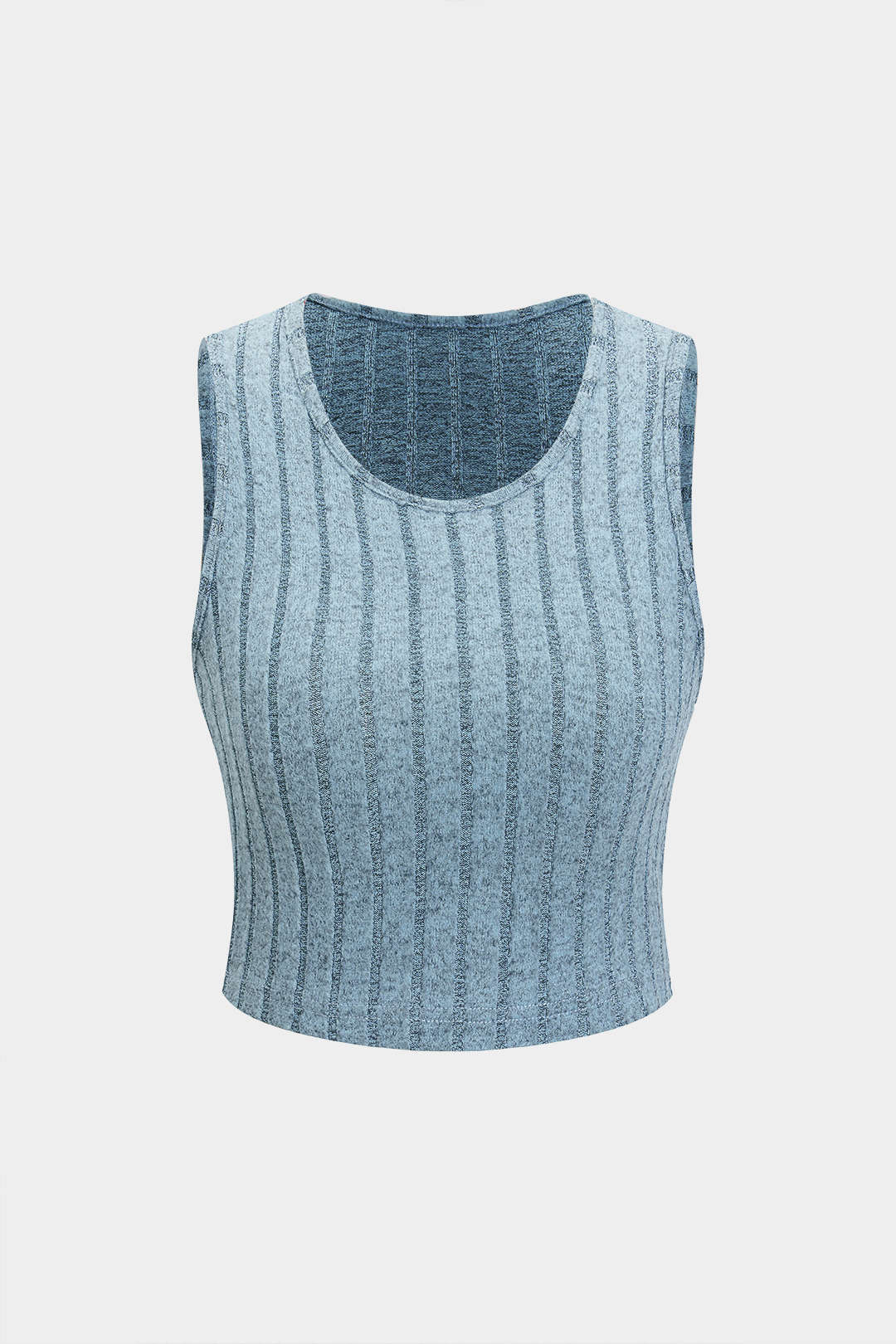 Basic Solid Knit Tank Top And High Waist Pants Set