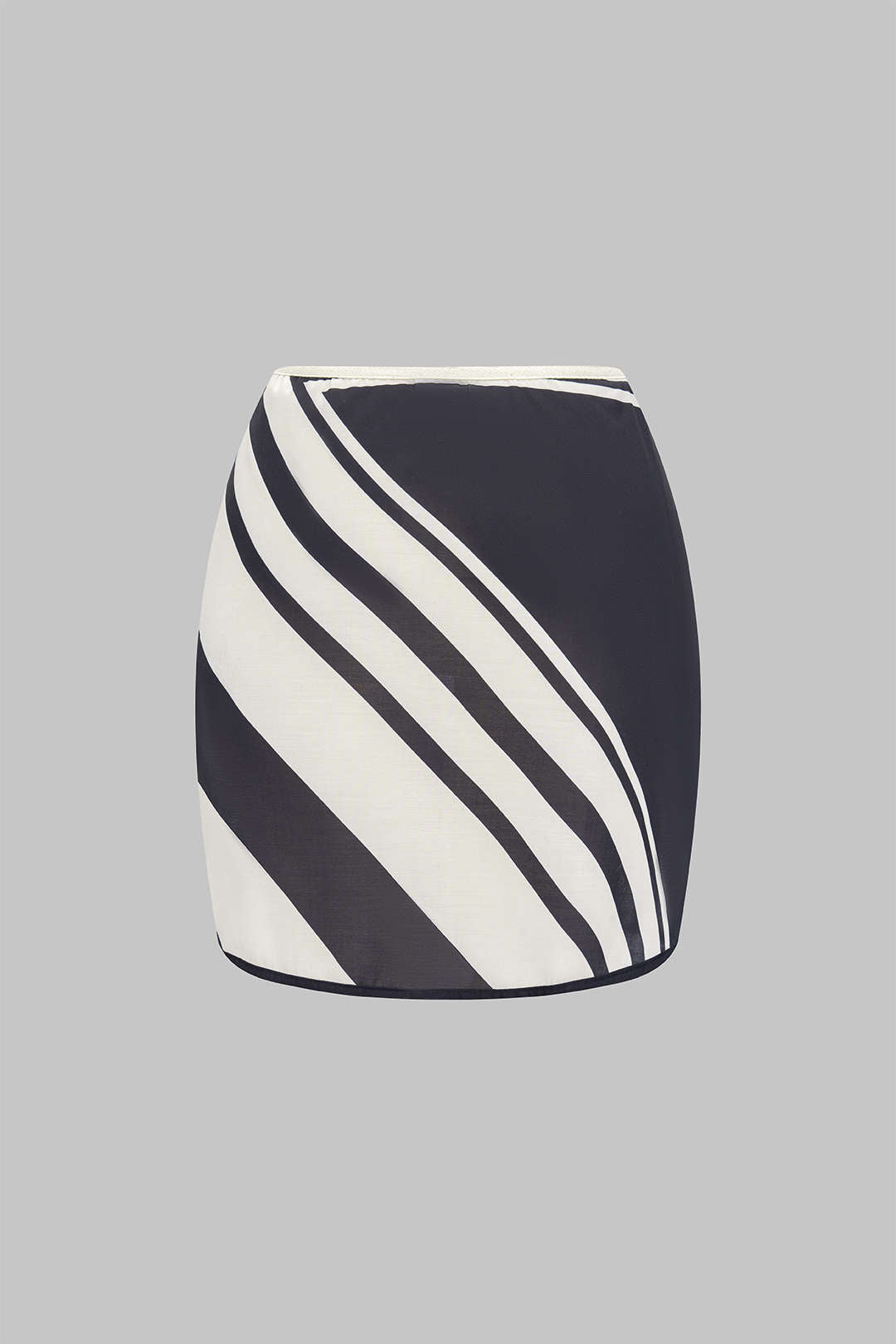 Contrast Print Tie Front Skirt