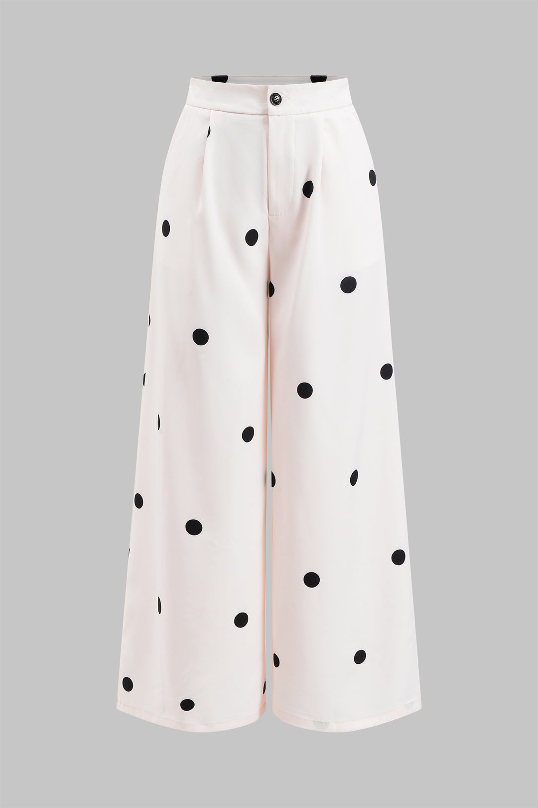 Polka Dots Print Shirt And Wide Leg Pants Set