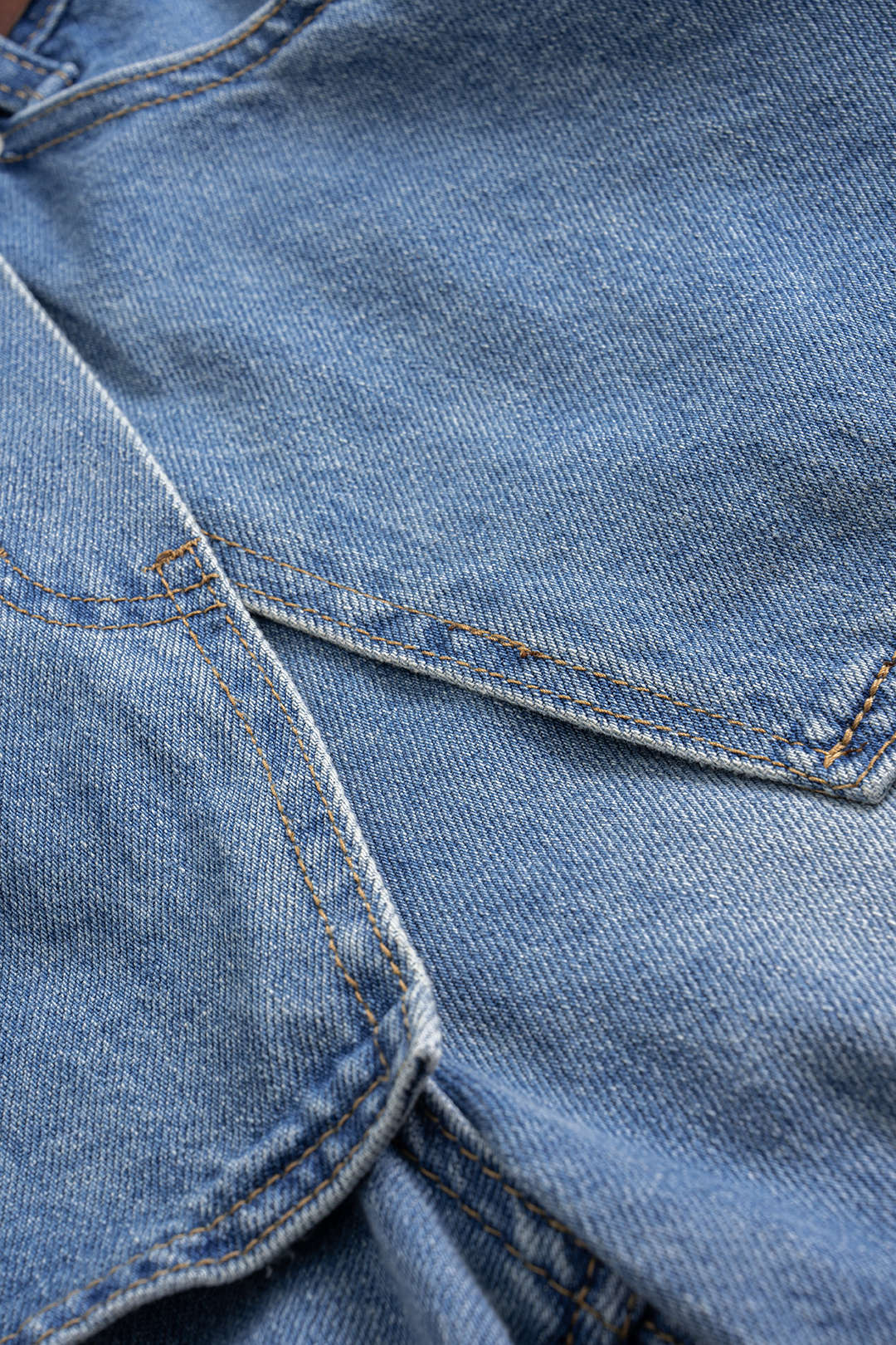 Denim Patchwork Asymmetrical Jorts