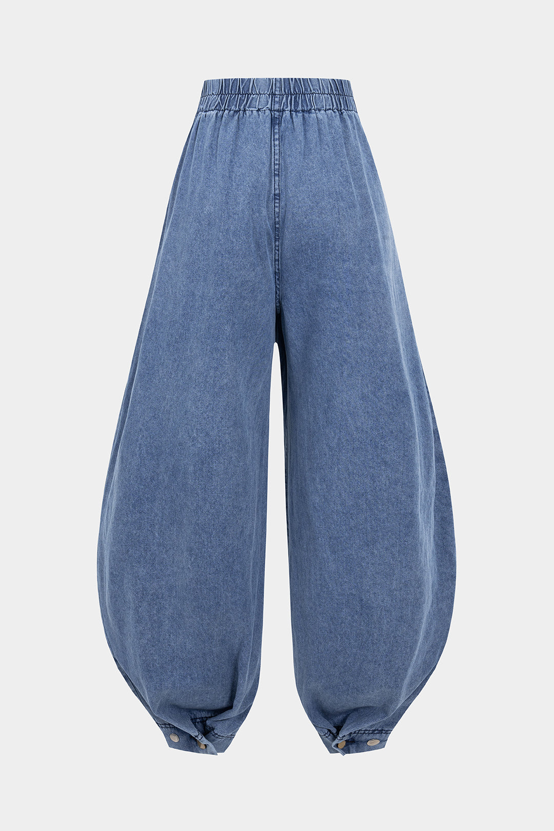 Denim High Waist Zipper Barrel Balloon Jeans