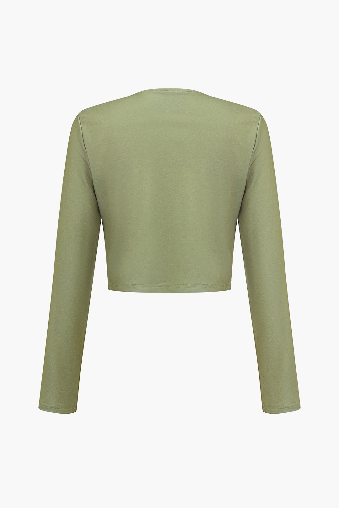 Solid Metallic Button Long Sleeve Top And Trouser Set