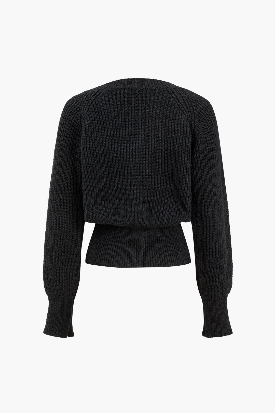 Solid Knit Button Sweater Cardigan