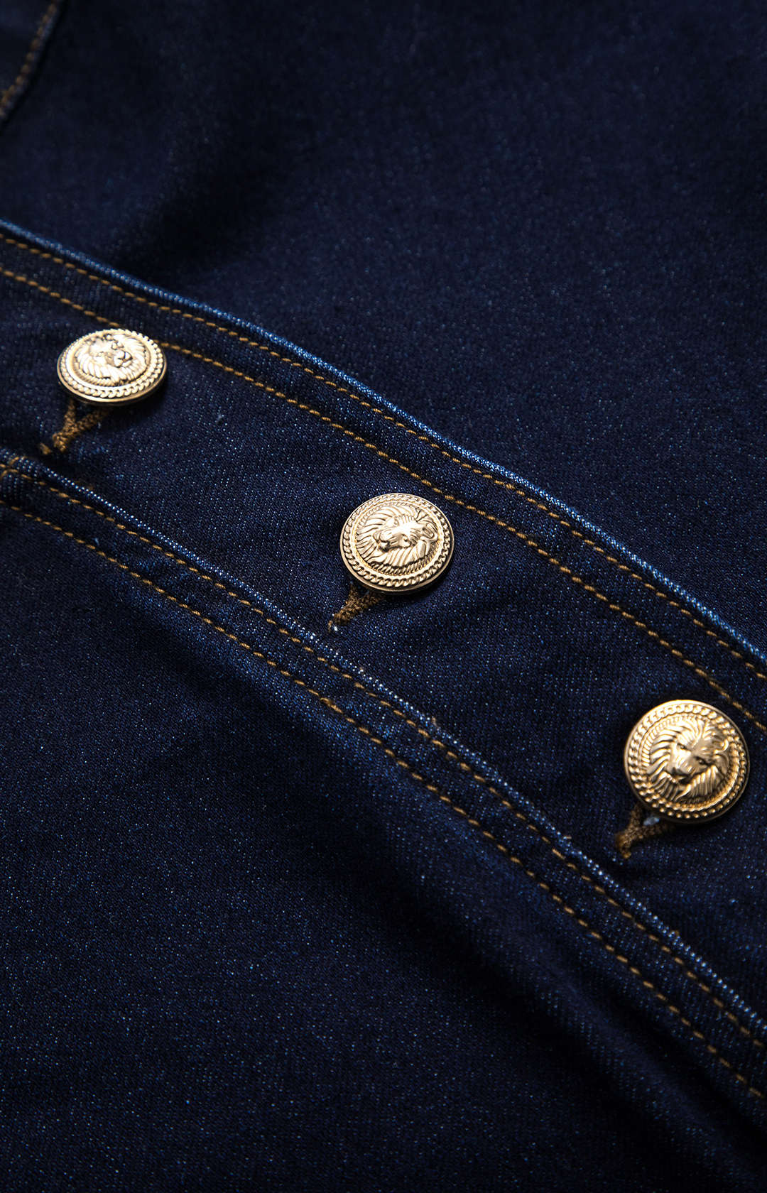 Denim Asymmetry Button Skirt