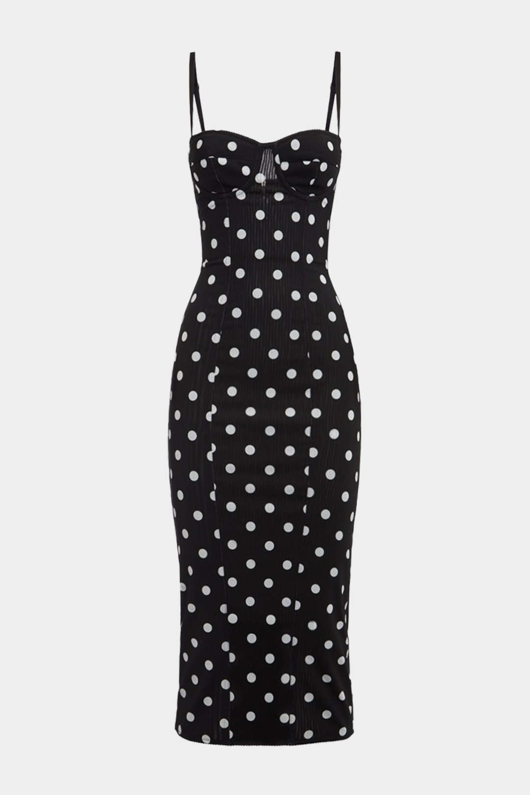 Polka Dots Print Sleeveless Slip Midi Dress
