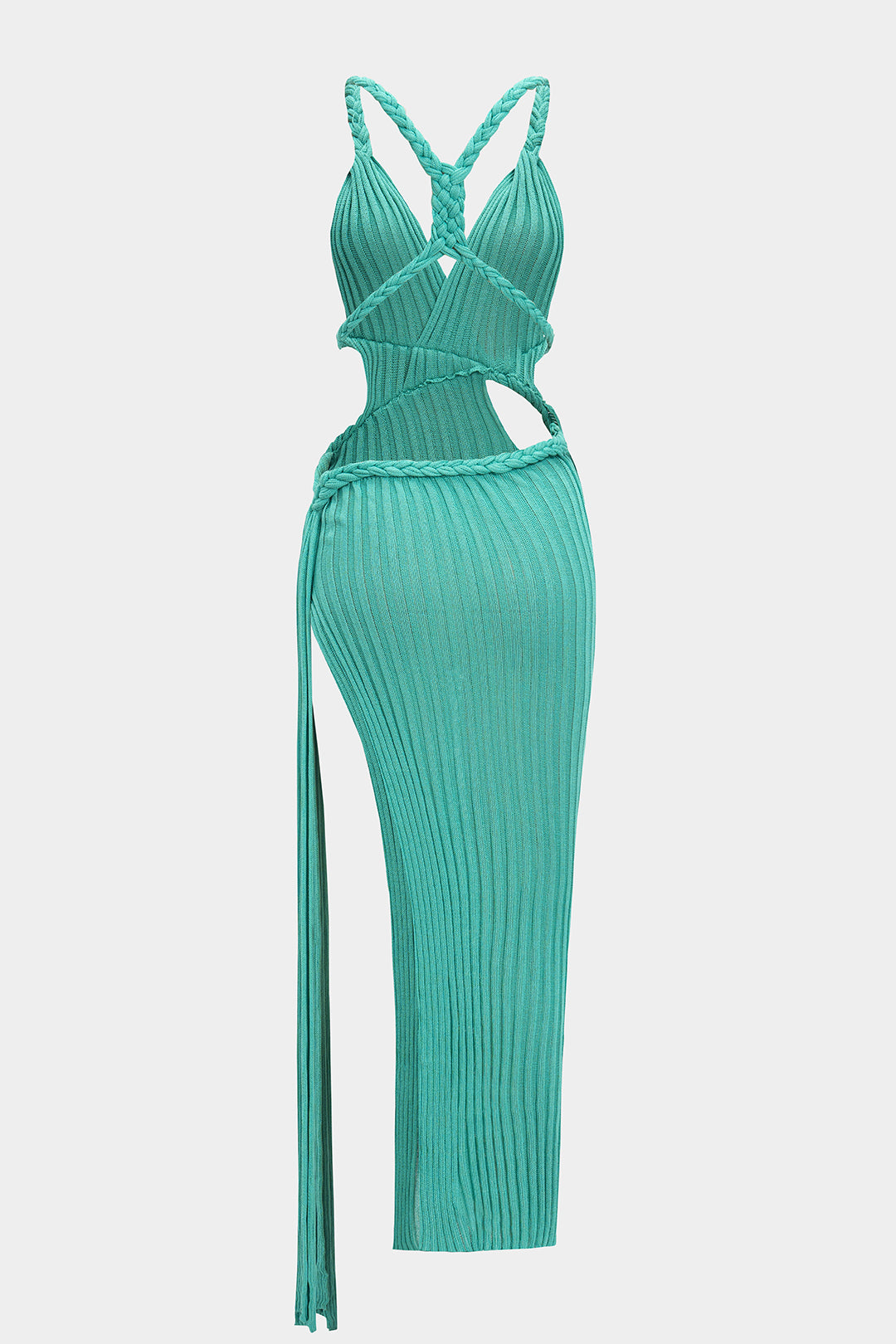 Knit Cut Out Braided Slip Sleeveless Dress
