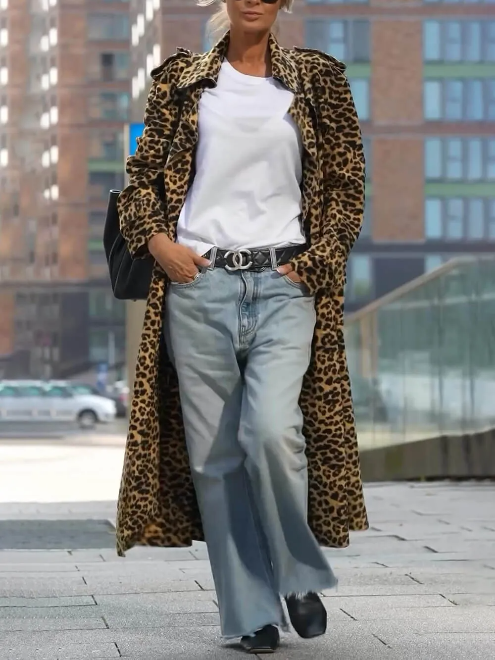 Ursula - Leopard Velvet Trench Jacket