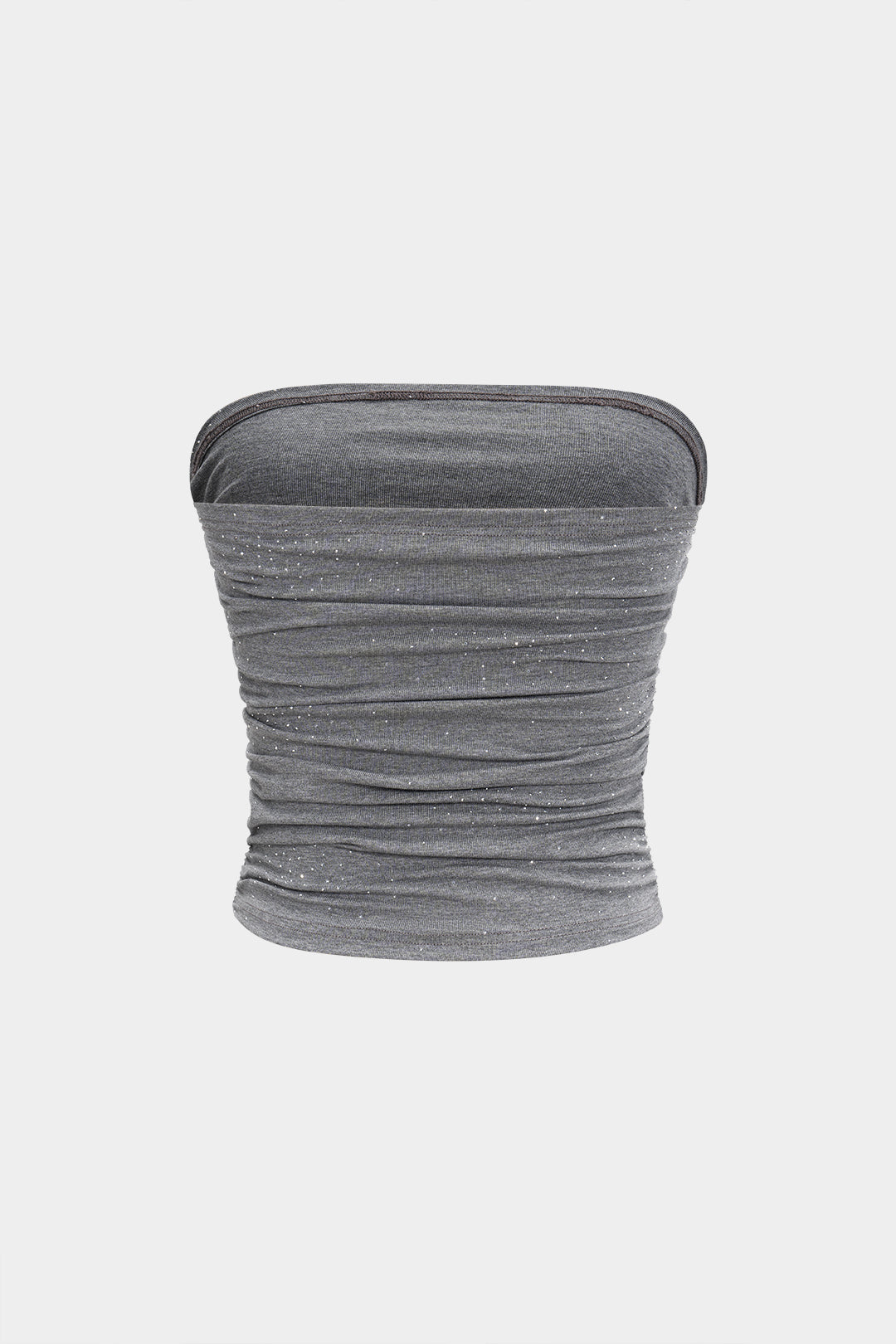 Sequin Ruched Tube Top