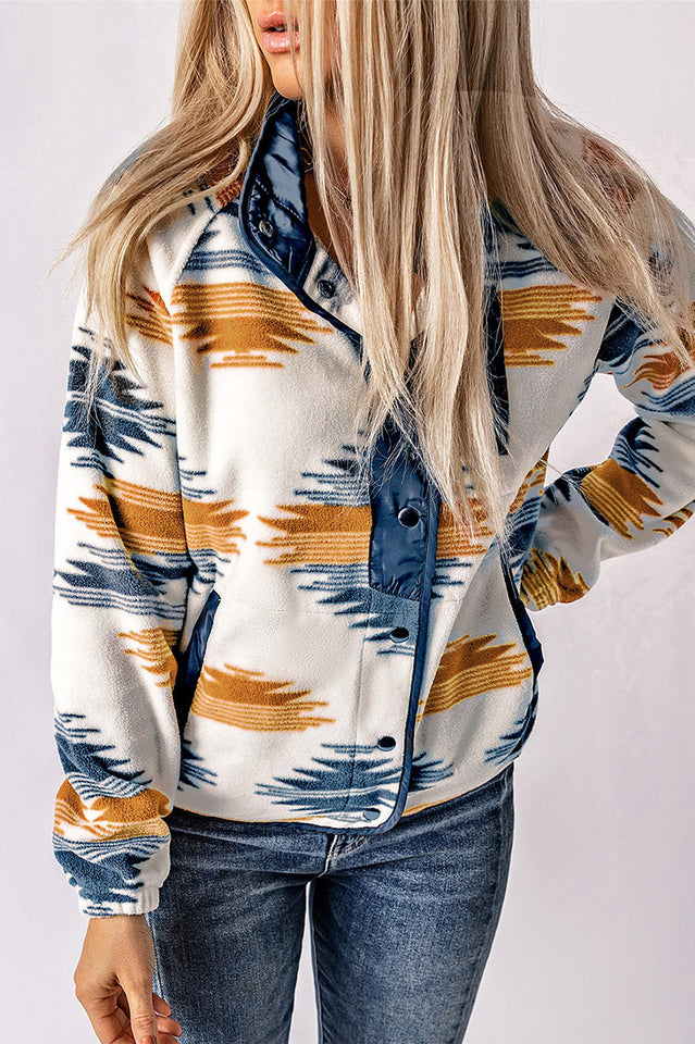 Aztec Snap Button Fleece Jacket