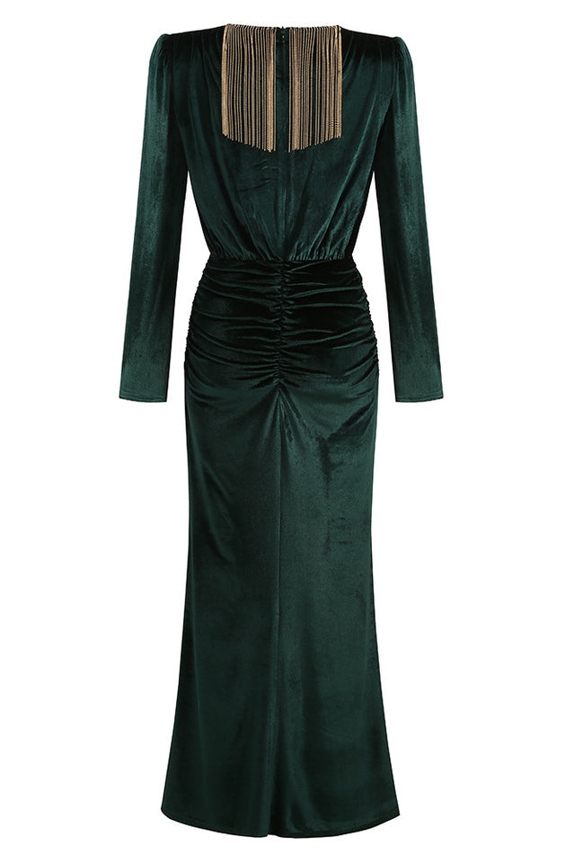 Margot Deep V Neck Velvet Gown