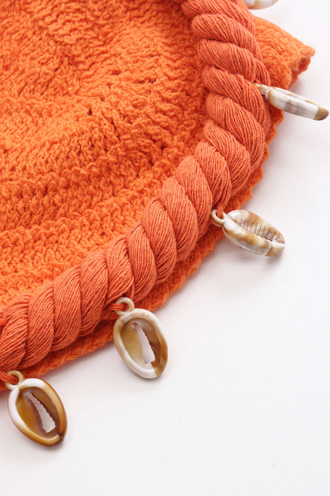 Knit Shell Decor Tie-Up Tank Top