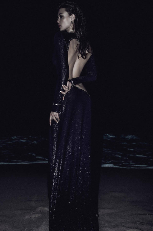 Cut Out Backless Gown
