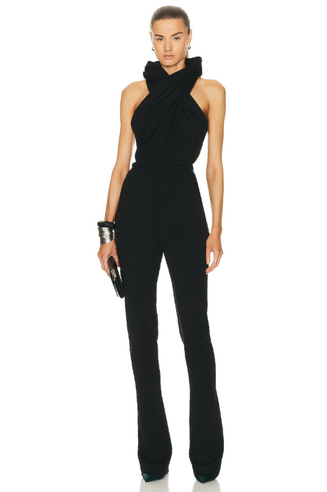 Backless Hooded Jumpsuit With Slip Pockets