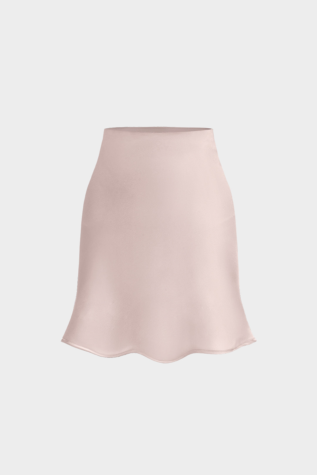 Satin Solid High Waist Skirt