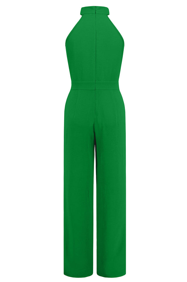 Sleek Bowknot Halter Neck Jumpsuit