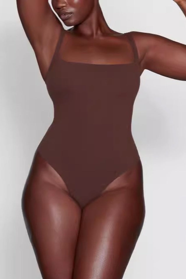 Square Neck Stretch Jersey Bodysuit