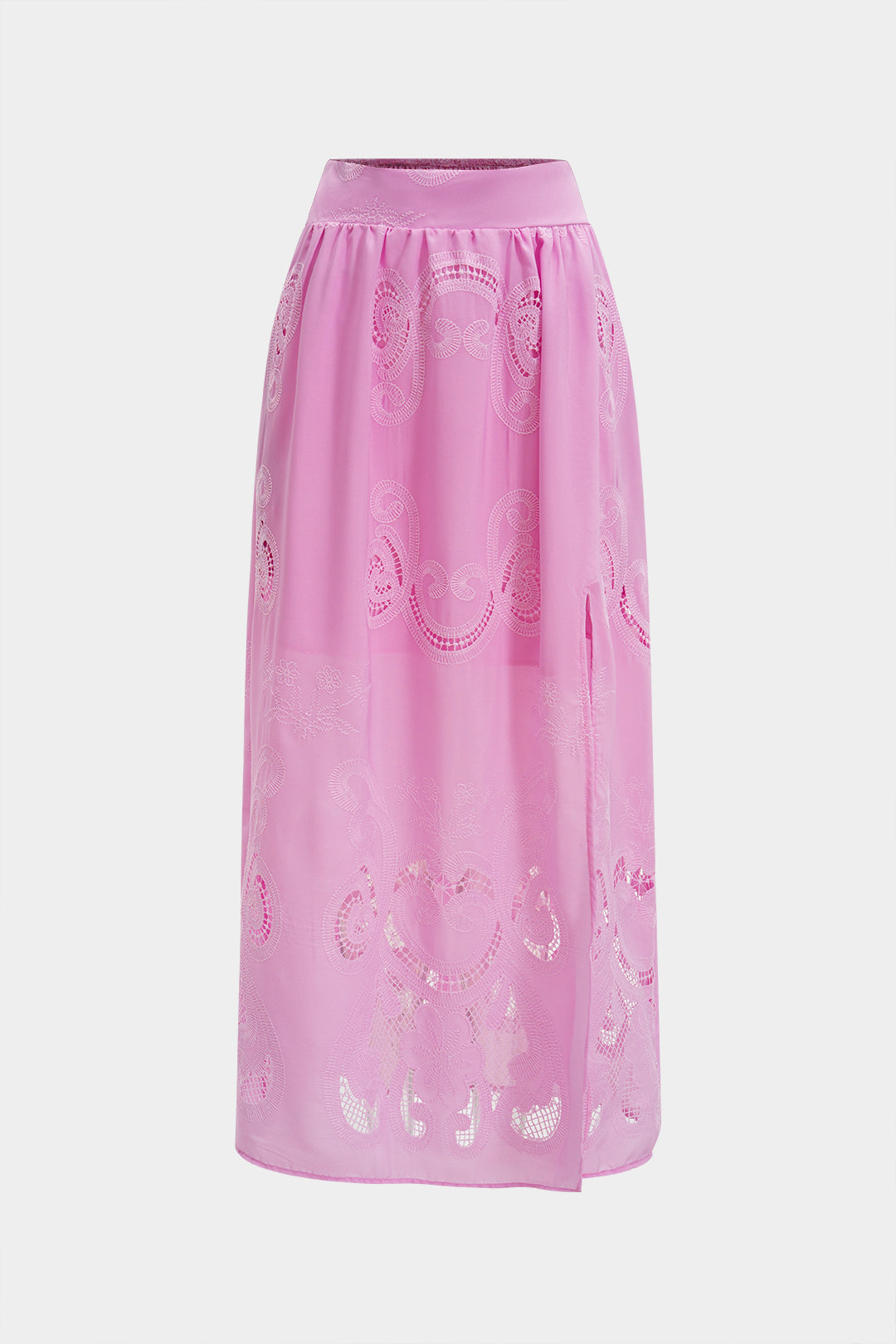 Hollow Out Embroidery Tank Top And Skirt Set