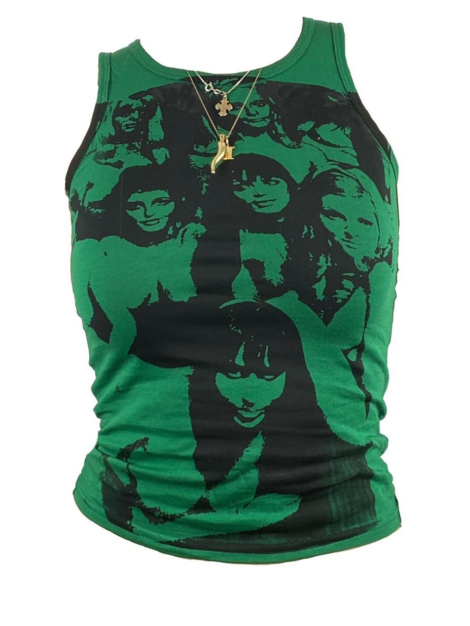 Crop Tank Top with Vintage Girl Graphic