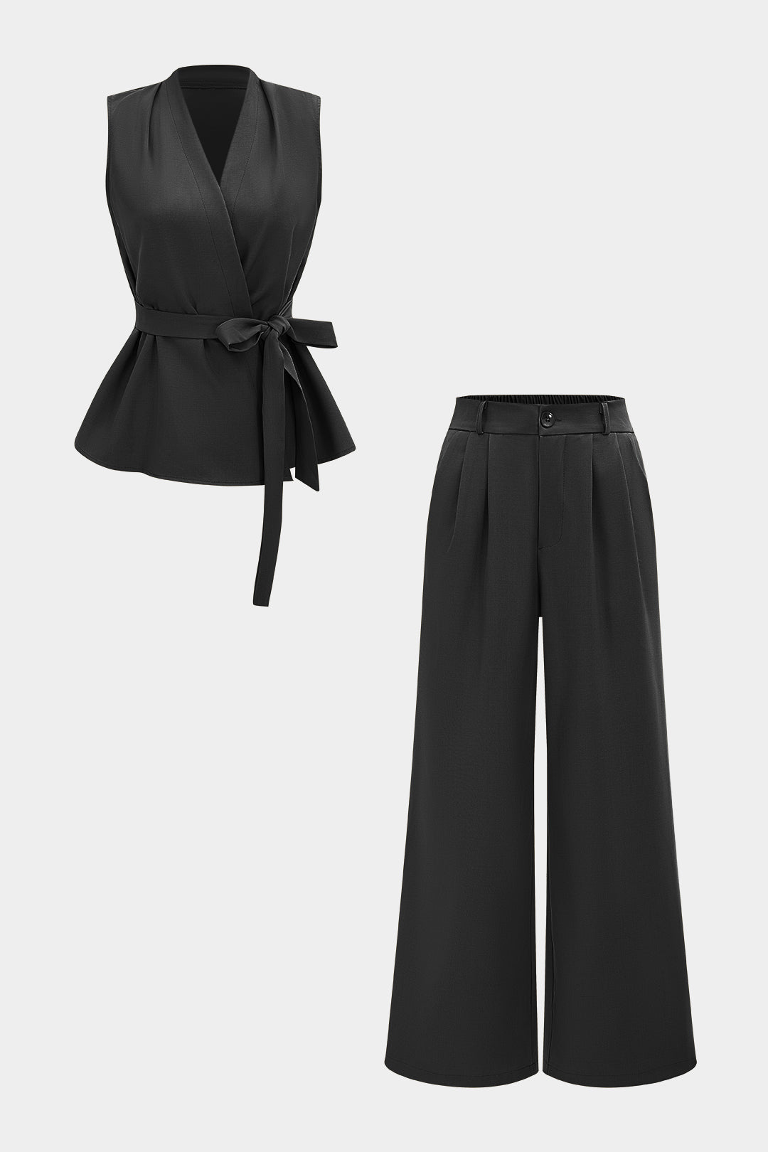Belted Vest And Trousers Set