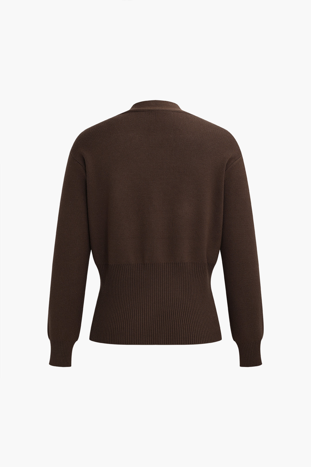 Sweater Button V-Neck Long-Sleeve Top
