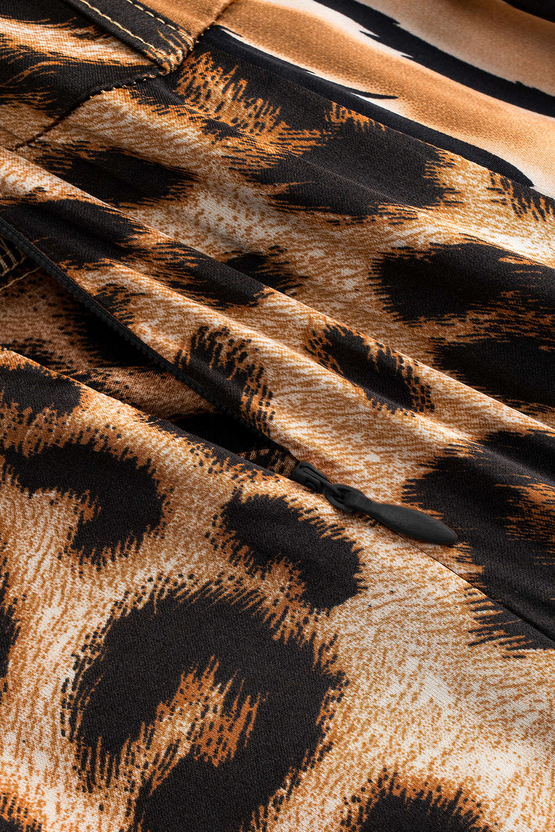 Leopard Print Satin Zipper Corset Slip Mini Dress