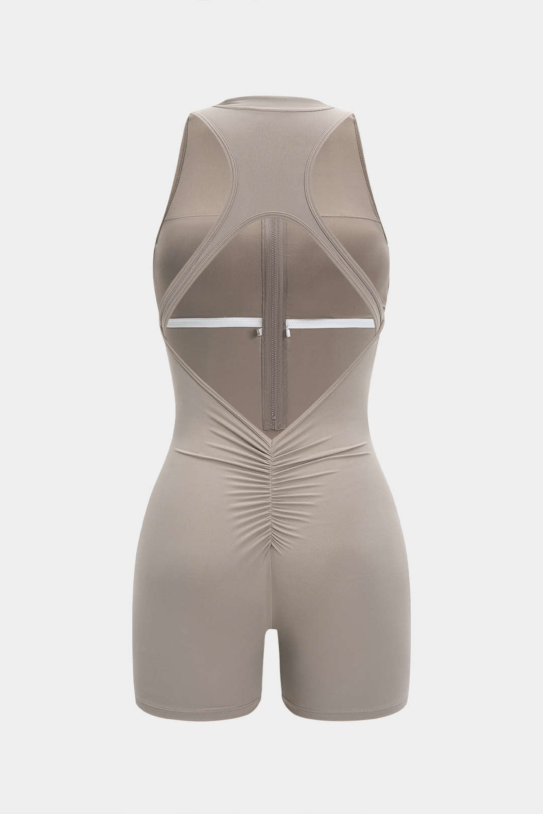 Cut Out Backless Zipper Sleeveless Romper