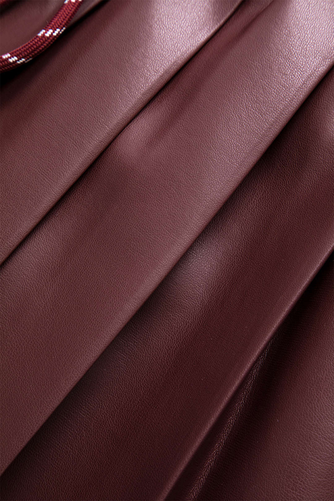 Solid Faux Leather Pleated High Waist Tie-Up Skirt
