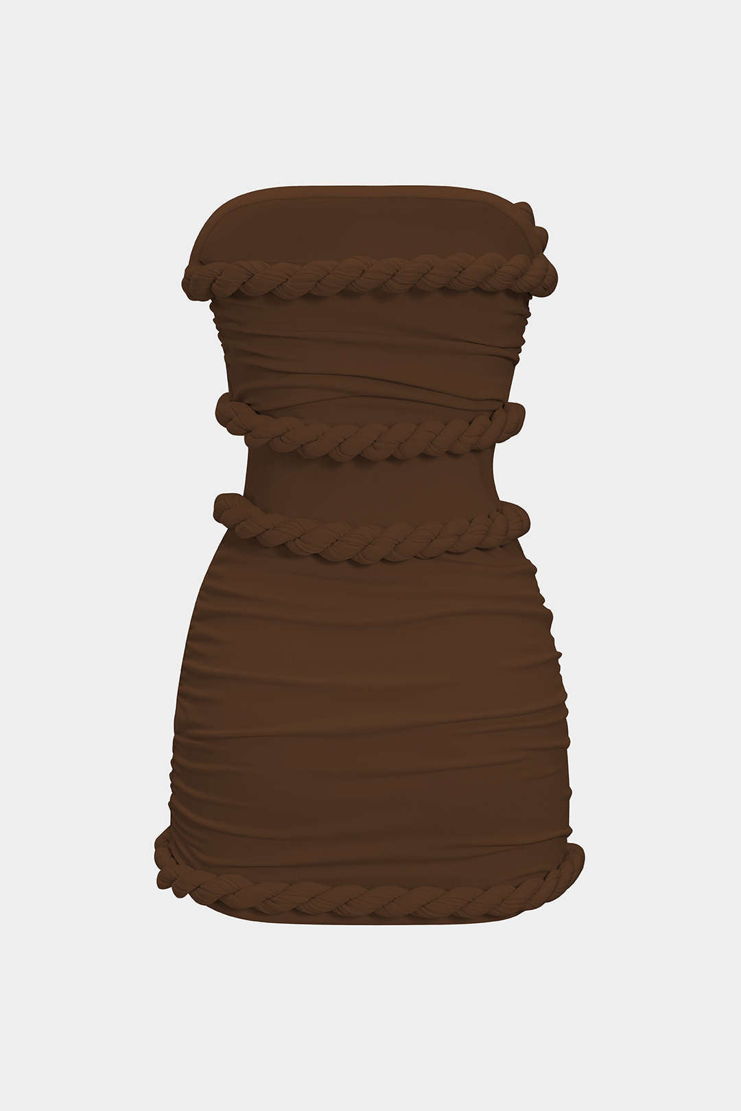 Twist Knot Strapless Sleeveless Mini Dress