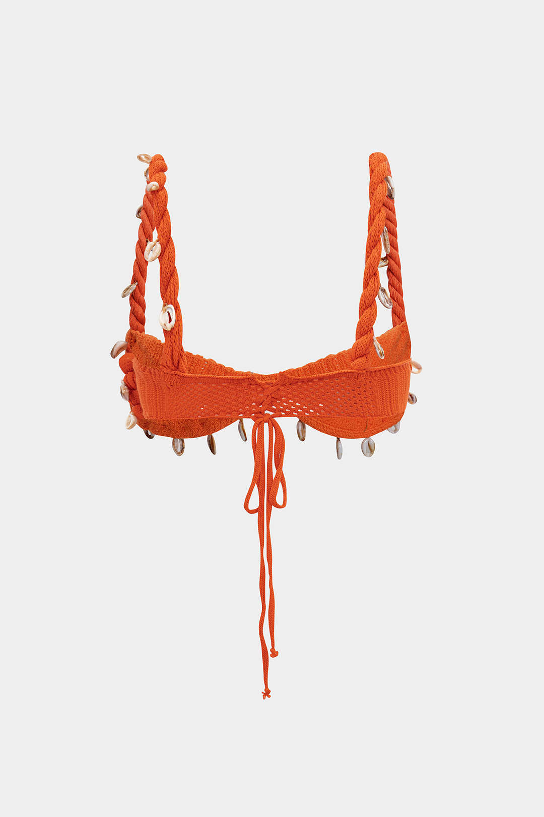 Knit Shell Decor Tie-Up Tank Top
