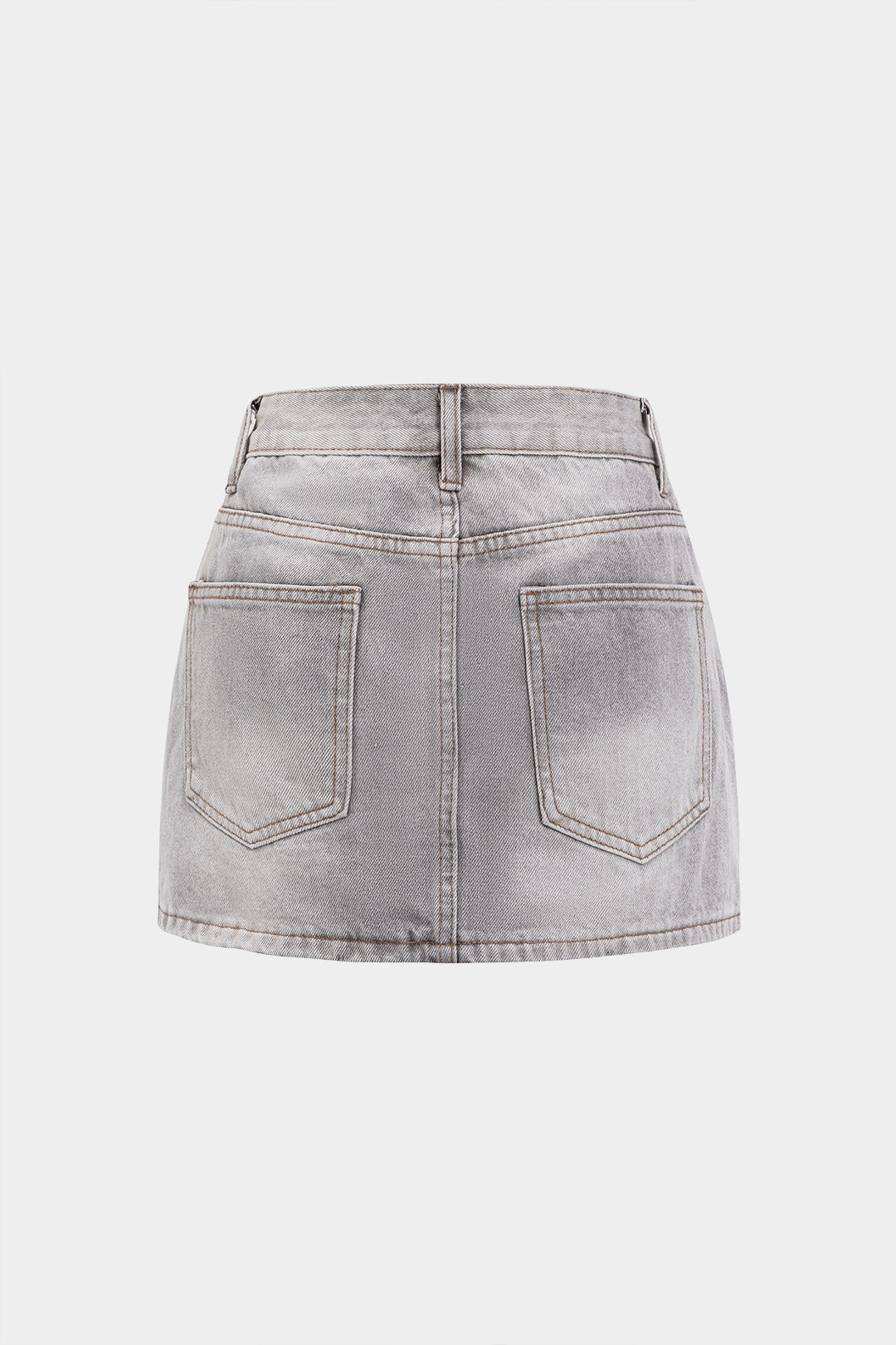 Denim Ripped Frayed Skirt