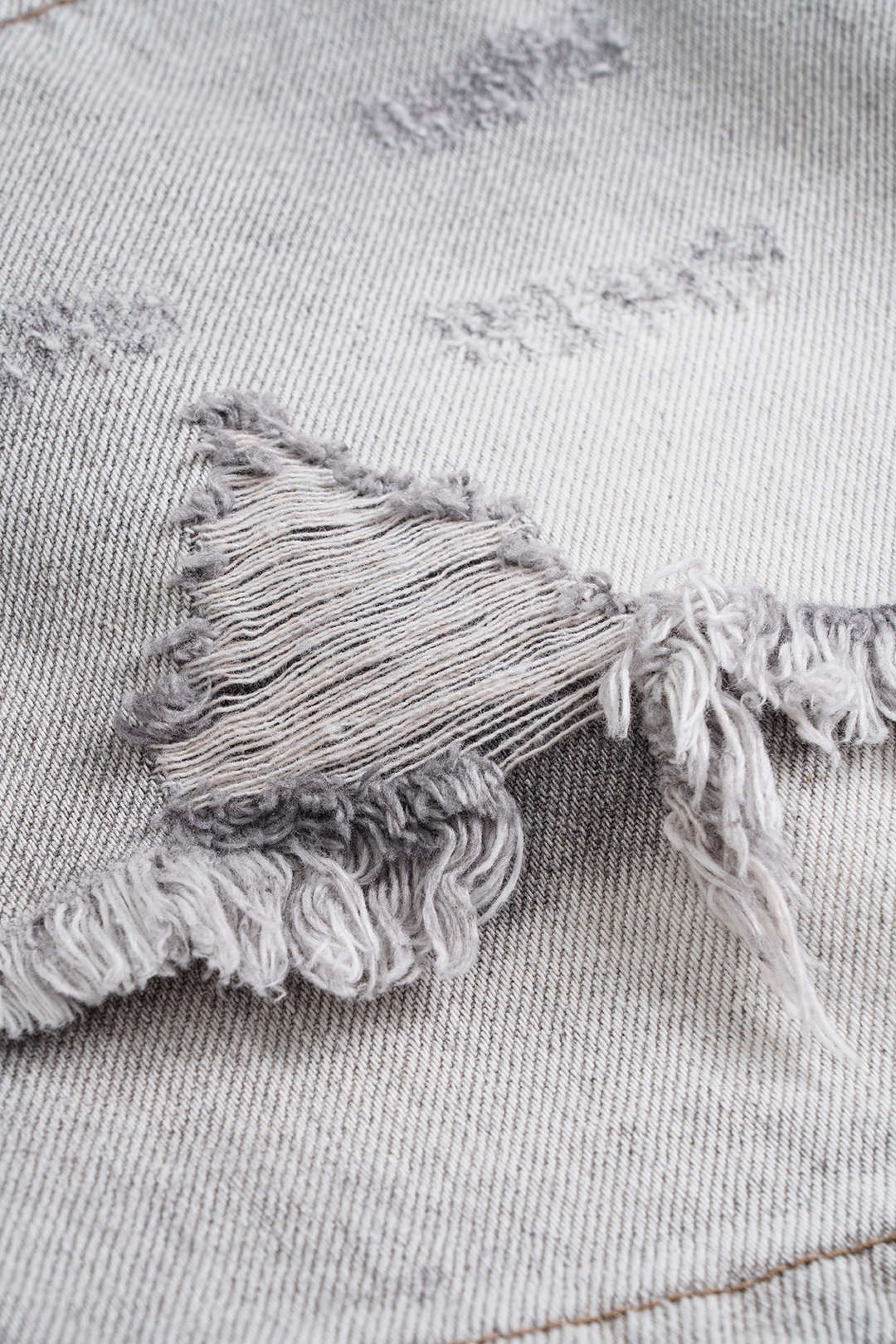 Denim Ripped Frayed Skirt