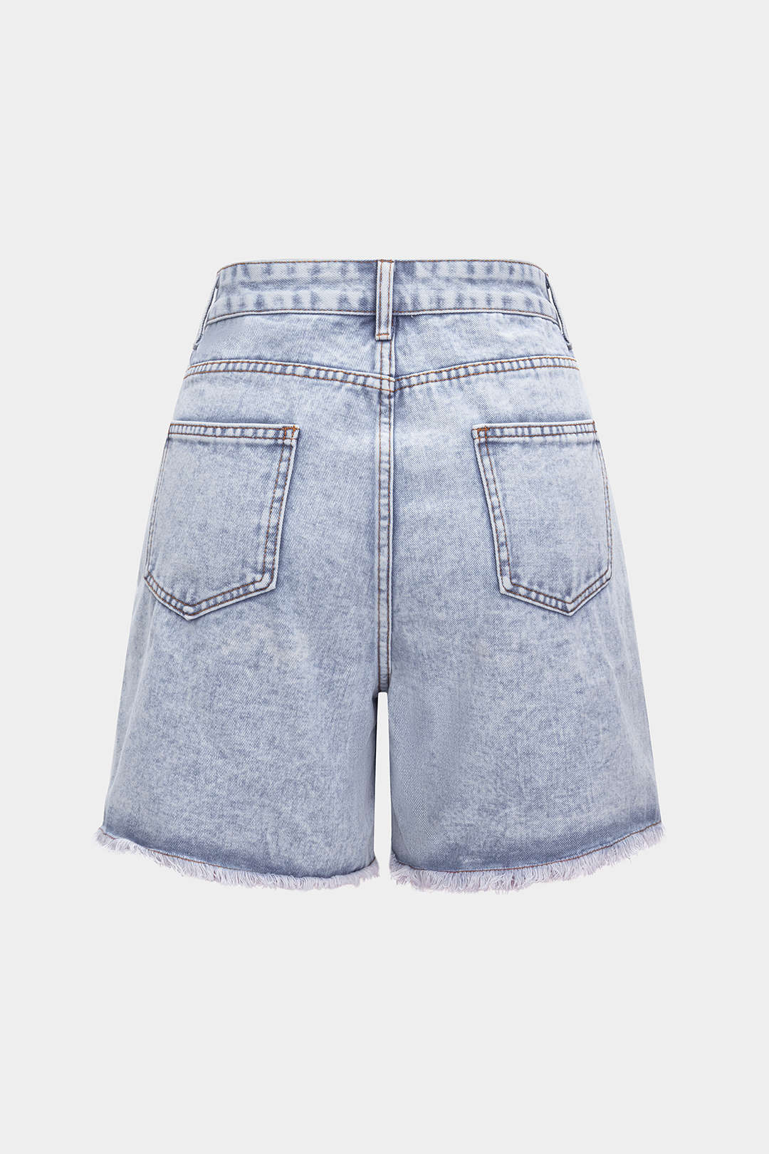 Denim High Waist Ripped Jorts Shorts