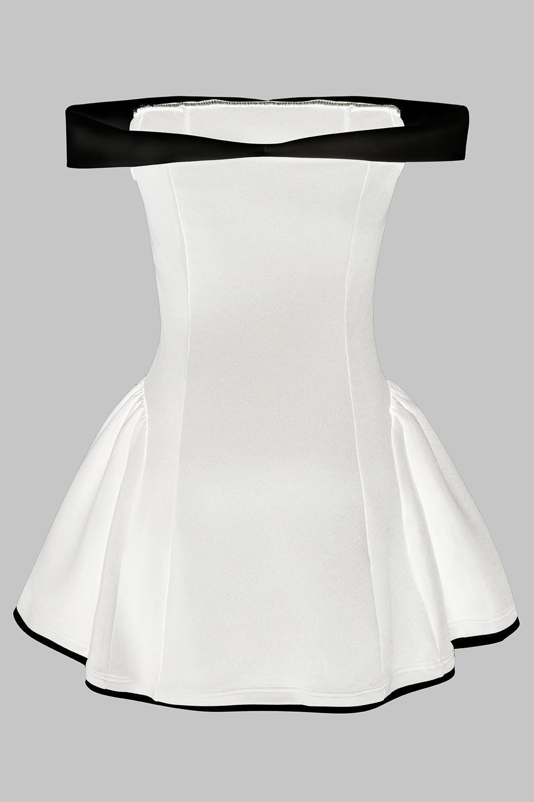 Contrast Ruched Strapless Sleeveless Mini Dress