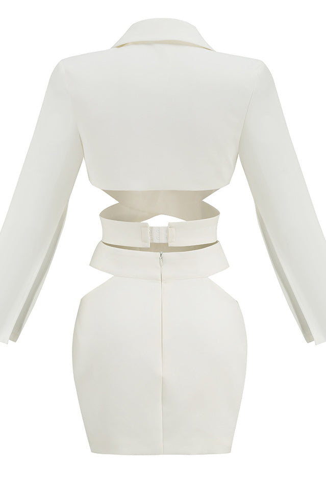 Cut Out Blazer Top + Mini Skirt Set